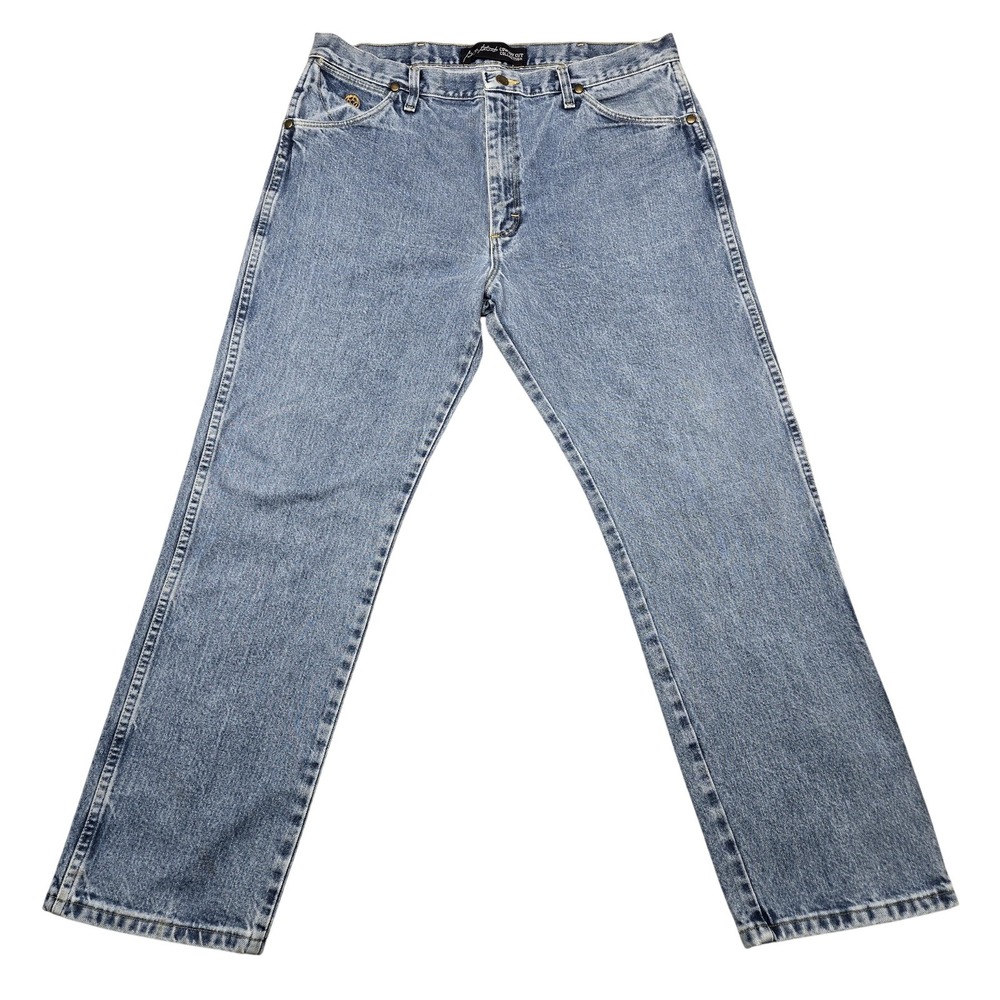 Wrangler Cowboy Cut Jeans Mens 34x29 Blue Straight Western Denim